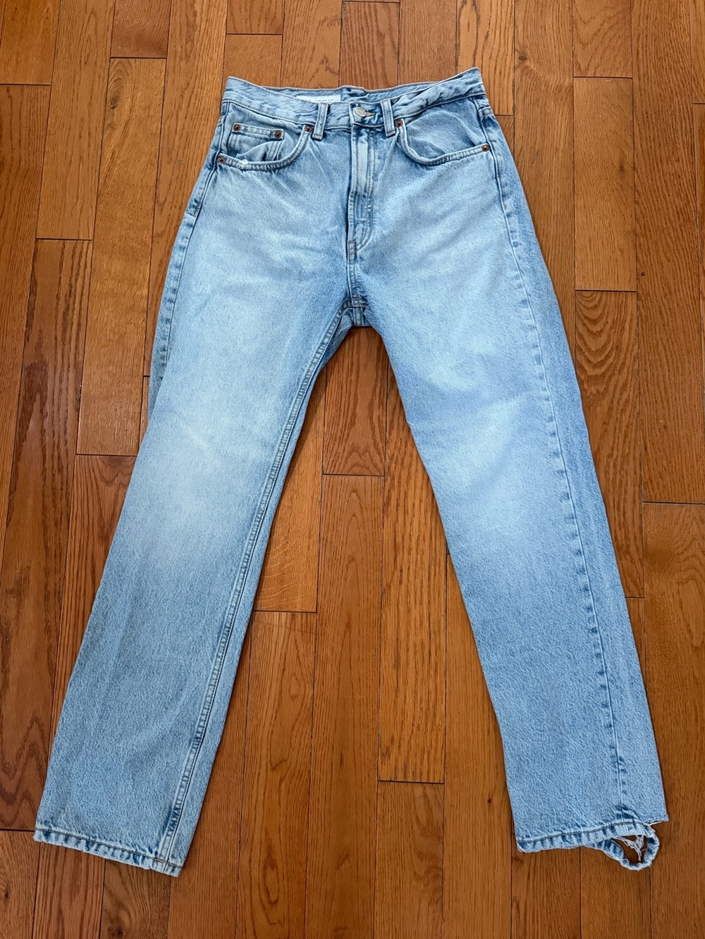 Zara Light Blue Straight Leg Women's Jeans